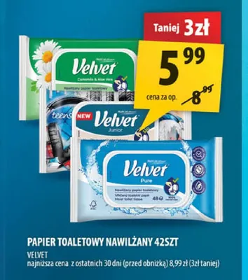 Papier toaletowy nawilżany Velvet promocja w Arhelan