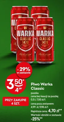 Piwo Warka Classic promocja w Żabka