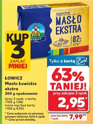 Masło łowickie ekstra promocja w Kaufland