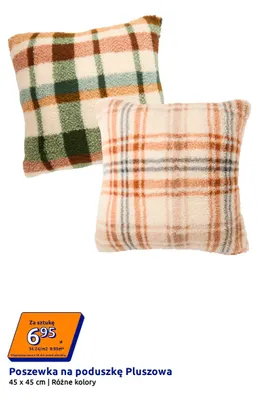 Poszewka na poduszkę pluszowa 45x45 cm promocja w Action