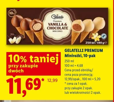Minirożki GELATELLI PREMIUM 10-pak promocja w Lidl
