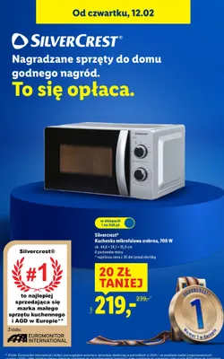 Kuchenka mikrofalowa Silvercrest srebrna 700 W promocja w Lidl