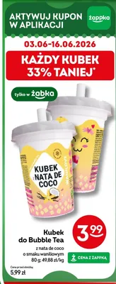 Kubek do Bubble Tea z nata de coco o smaku waniliowym promocja w Żabka