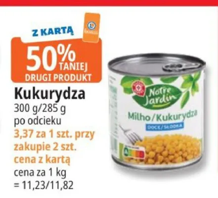 Kukurydza słodka Notre Jardin 300g/285g po odcieku promocja w Leclerc