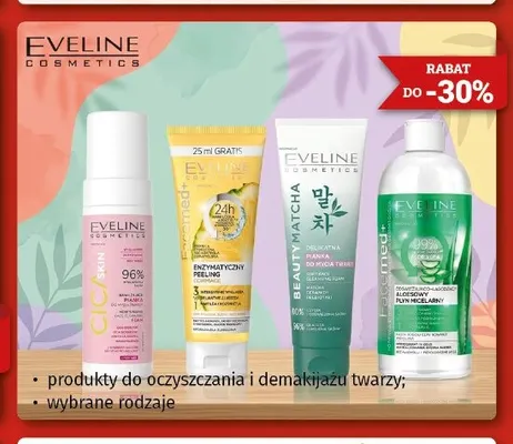 Produkty do oczyszczania i demakijażu twarzy Eveline Cosmetics promocja w Drogeria Kosmyk