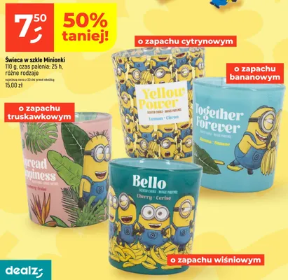 Świeca w szkle Minionki promocja w Dealz