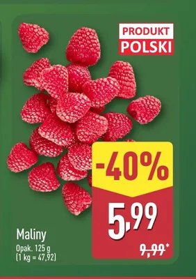 Maliny polskie promocja w Aldi
