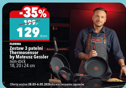 Zestaw 3 patelni Thermosensor 18, 20 i 24 cm promocja w Biedronka