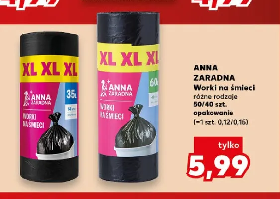 Worki na śmieci 35 l Anna Zaradna promocja w Kaufland