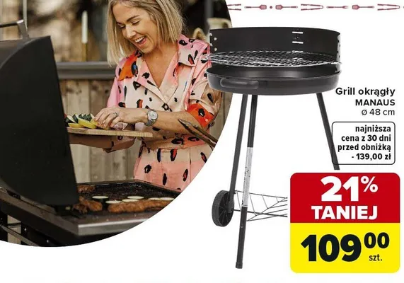 Grill okrągły Ø 48 cm promocja w Carrefour Market