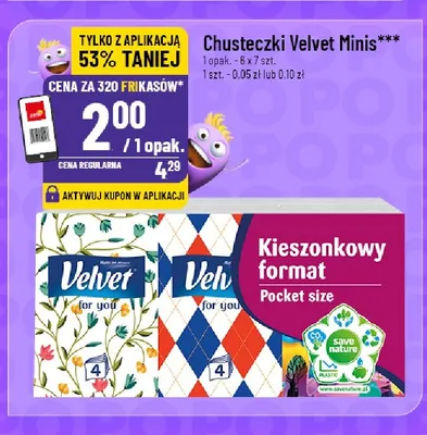 Chusteczki higieniczne Velvet Minis 6-pak promocja w POLOmarket
