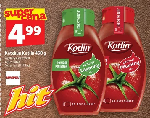 Ketchup łagodny Kotlin promocja w TOPAZ