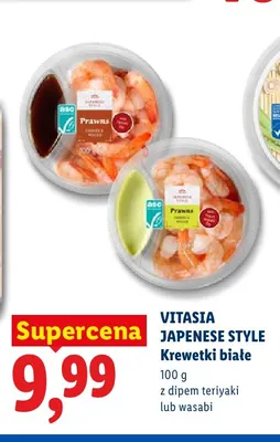 Krewetki białe z dipem teriyaki Vitasia Japanese Style promocja w Lidl
