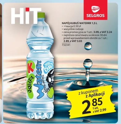 Napój Kubuś Waterrr promocja w Selgros