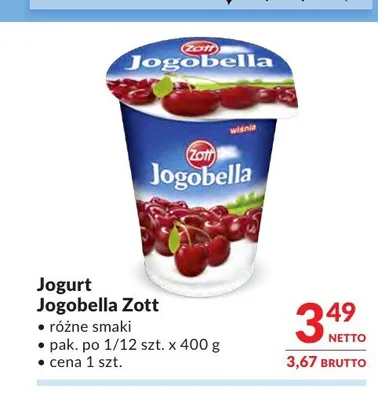 Jogurt Jogobella Zott promocja w Makro
