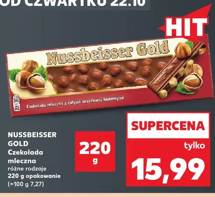 Czekolada mleczna Nussbeisser Gold promocja w Kaufland