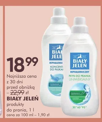 Płyn do prania Biały Jeleń Hipoalergiczny promocja w Super-Pharm