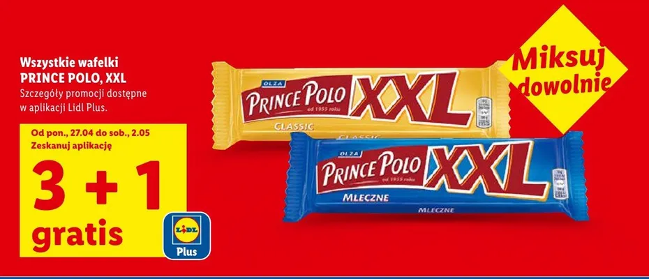 Wafelek XXL wszystkie rodzaje promocja w Lidl