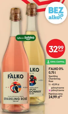 Wino bezalkoholowe musujące F'Alko Sparkling Chardonnay promocja w Żabka