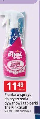 Zestaw pianka do czyszczenia dywanów i tapicerki The Pink Stuff + 3 szt. ściereczek promocja w Leclerc