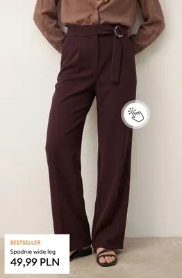 Spodnie wide leg promocja w Sinsay
