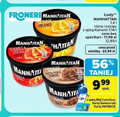 Lody Sunny Orange Manhattan promocja w Carrefour