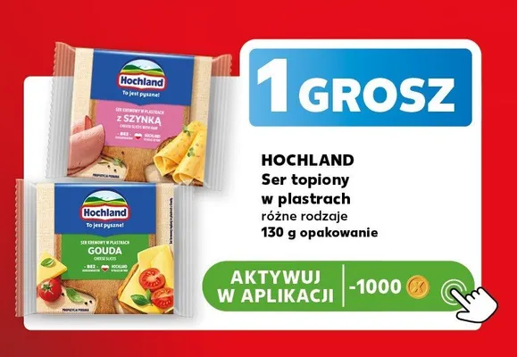 Ser topiony w plastrach Hochland z szynką promocja w Kaufland