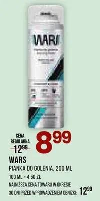 Pianka do golenia Wars 200ml promocja w Drogerie Natura