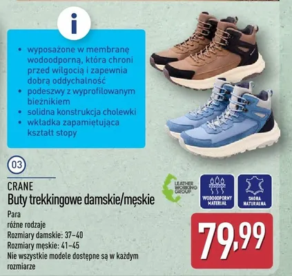 Buty trekkingowe damskie promocja w Aldi