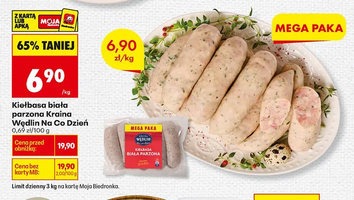 Kiełbasa biała parzona Na Co Dzień promocja w Biedronka