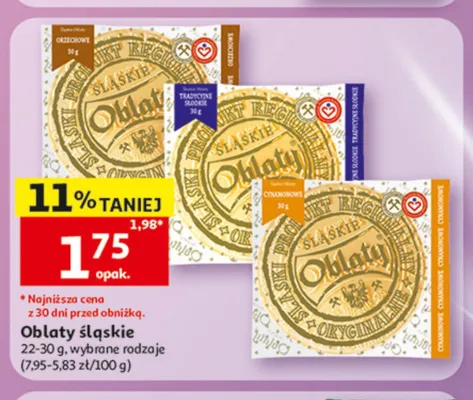 Oblaty śląskie tradycyjne słodkie promocja w Auchan