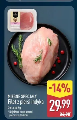 Filet z piersi indyka Mięsne Specjały promocja w Aldi