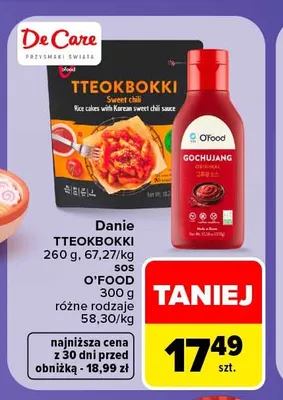 Danie Tteokbokki Sweet Chili O'Food promocja w Carrefour