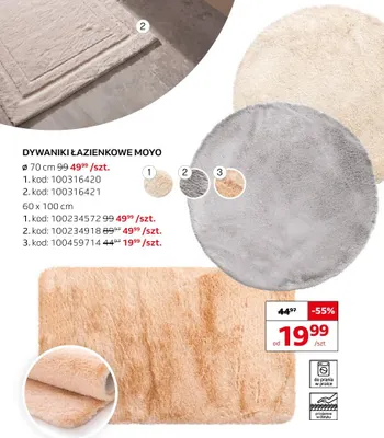 Dywaniki łazienkowe Moyo Ø70 cm promocja w Komfort