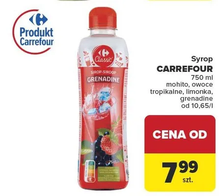 Syrop grenadine, mohito, owoce tropikalne, limonka, grenadine promocja w Carrefour