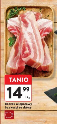 Boczek wieprzowy bez kości ze skórą promocja w Intermarche