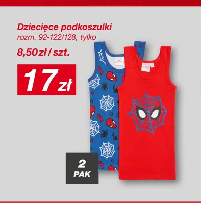 Dziecięce podkoszulki Spider-Man 2-pak promocja w KiK