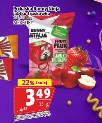 Przekąska Bunny Ninja jabłko truskawka promocja w Prim Market