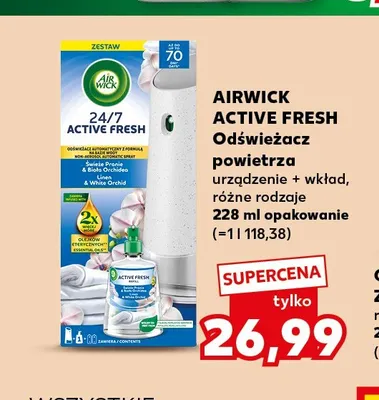 Odświeżacz powietrza urządzenie + wkład Air Wick Active Fresh promocja w Kaufland