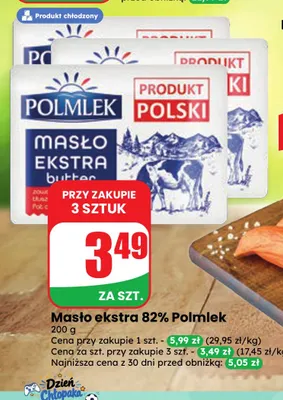 Masło ekstra Polmlek 82% promocja w Dino
