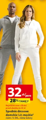 Spodnie dresowe damskie lub męskie promocja w Auchan