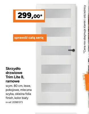 Skrzydło drzwiowe Trim Lite B ramowe promocja w Bricoman