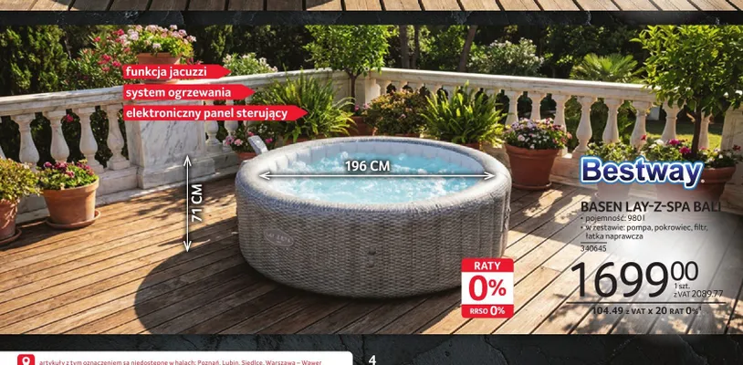 Basen Bestway Lay-Z-Spa Bali 196x71cm promocja w Selgros