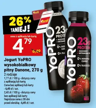 Jogurt YoPRO wysokobiałkowy pitny Danone promocja w Twój Market