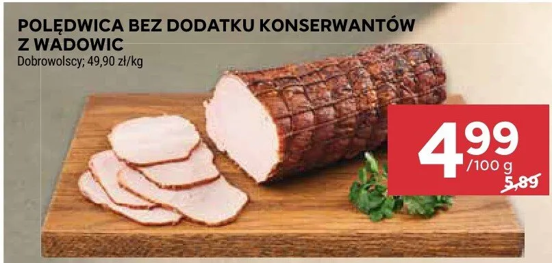 Polędwica bez dodatku konserwantów z wadowic promocja w Stokrotka