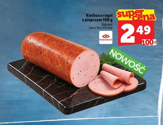 Kiełbasa rogal z pieprzem Kabanos promocja w TOPAZ
