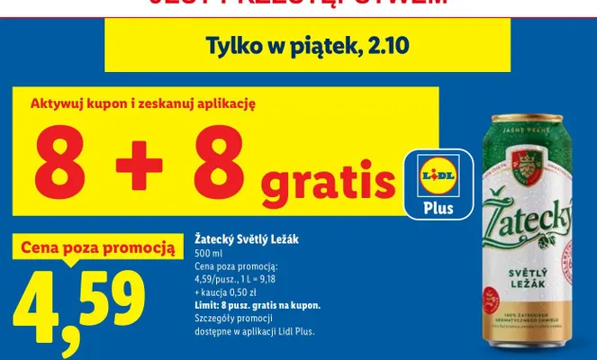 Piwo Žatecký Světlý Ležák promocja w Lidl