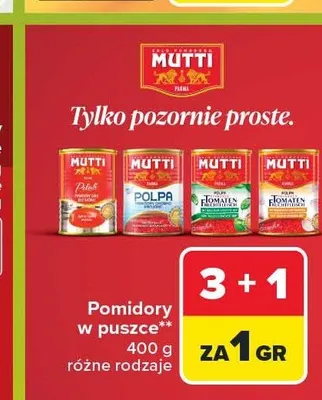 Pomidory w puszce Mutti promocja w Carrefour Market