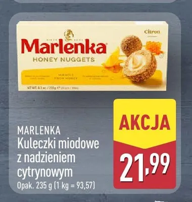 Kuleczki miodowe z nadzieniem cytrynowym Marlenka promocja w Aldi
