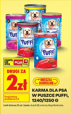 Karma dla psa w puszce Puffi z jagnięciną promocja w Biedronka